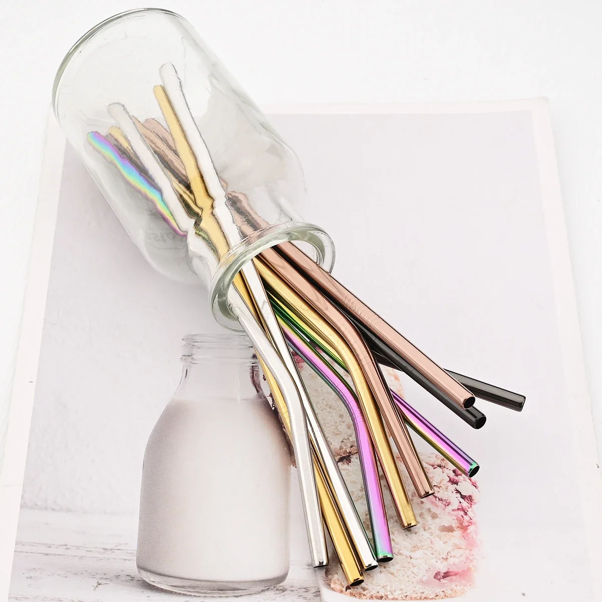 ชุดหลอดดูดน้ำสแตนเลส 304 จำนวน 3 ชิ้น พร้อมกระเป๋า หลอดดูดน้ำแบบใช้ซ้ำได้ สำหรับเครื่องดื่ม เช่น มิลค์เชค ค็อกเทล กาแฟ น้ำผลไม้ อุปกรณ์เสริมสำหรับบาร์