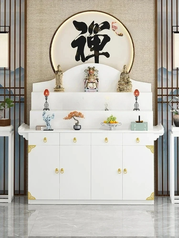 New Chinese Style Altar Incense Burner Table Buddha Shrine Household Middle Hall Prayer Altar Table Three-Layer Incense Fire