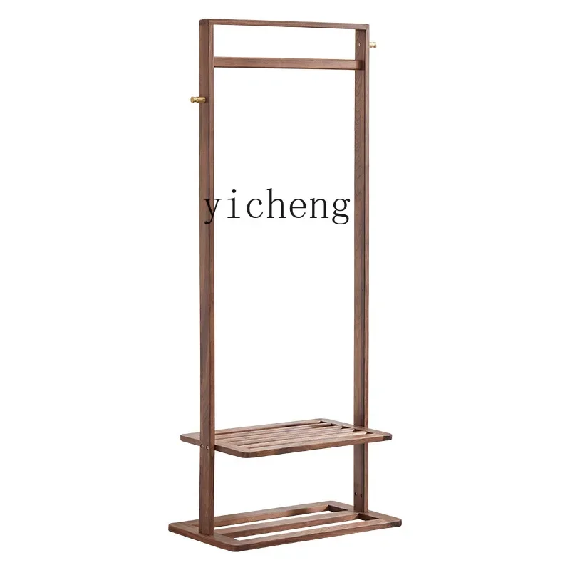 YY Black Walnut Wooden Hallstand Solid Wood Hanger Bedroom Modern Simple Home