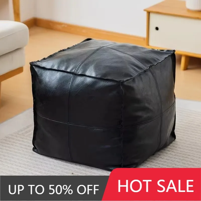 No Padding Bean Bag Multifunctional Large Capacity Leather Organizer Sofa Living Room Old Clothes Storage Ottoman Home Furniture