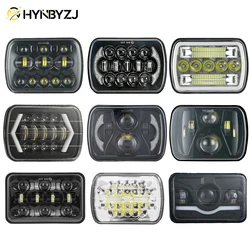 HYNBYZJ 6X5 7X6 Car LED Headlight Hi-Lo Beam DRL Square Turn Signal Light For Jeep Cherokee XJ Wrangler YJ For GMC/Ford
