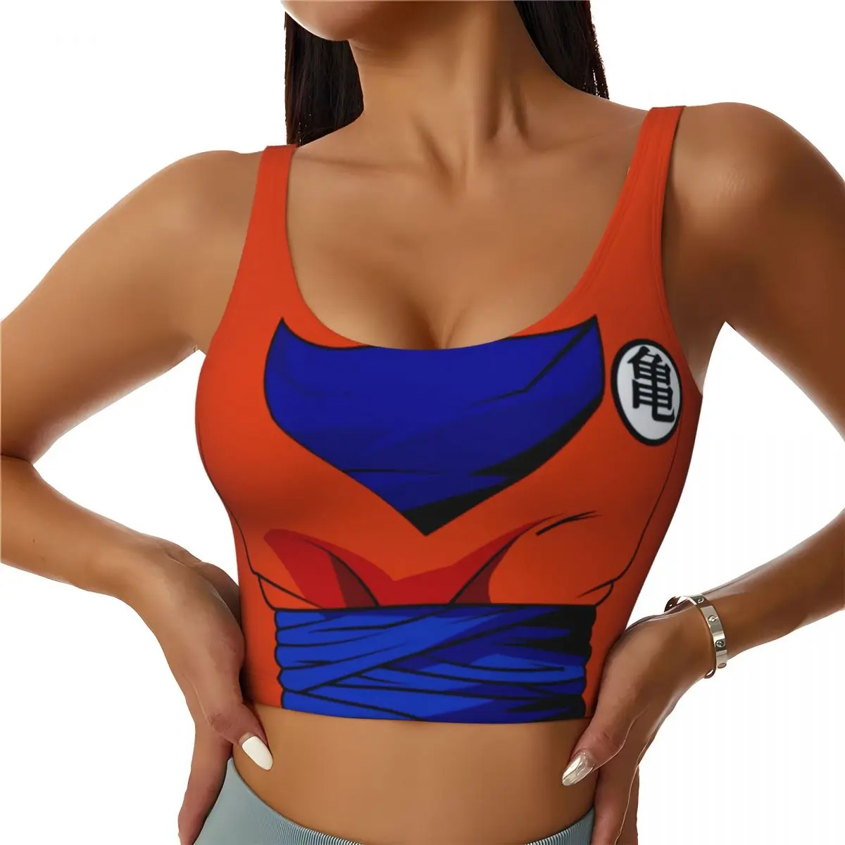 

Custom DBZ Goku Japan Comic High Impact Sports Bras Women's Cartoon Seamless Workout Running Crop Tank Tops
