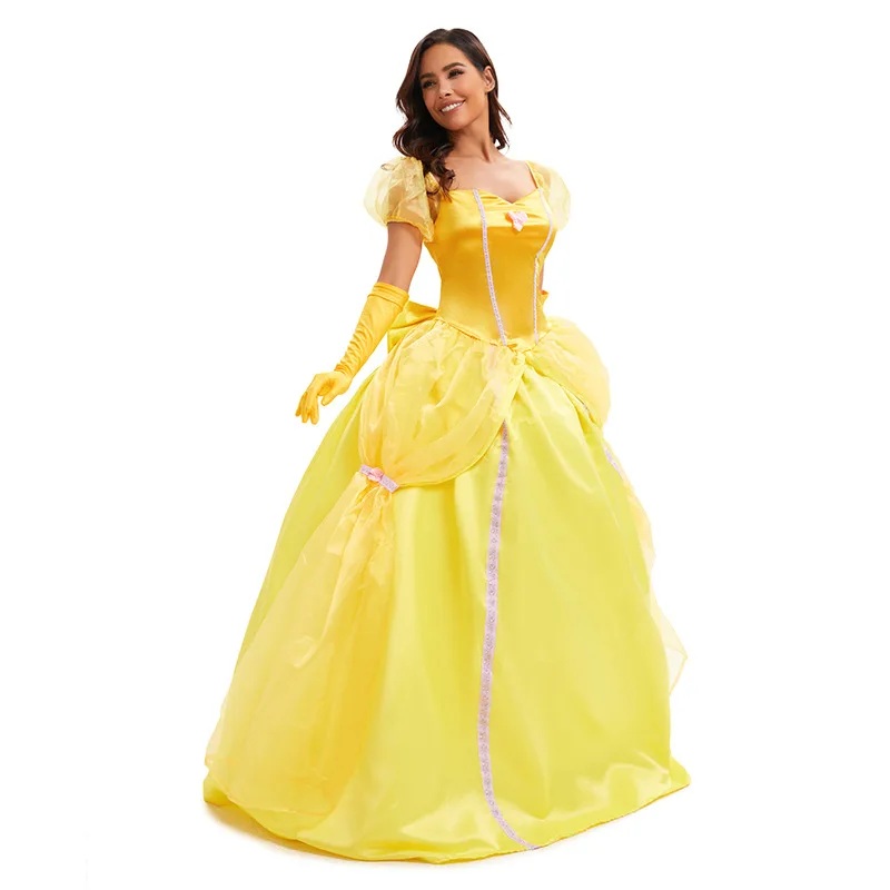 تنورة Beautify Beast Belle Princ التنورة التأثيرية للهالوين ملابس نسائية تقليدية مادة النايلون الربيع