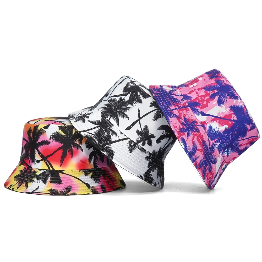 Tree Printed Bucket Hat Unisex Summer Sunscreen Panama Men Women Fashion Anti-sun Gorra Fishing Fisherman Cap Reversible Sun Hat