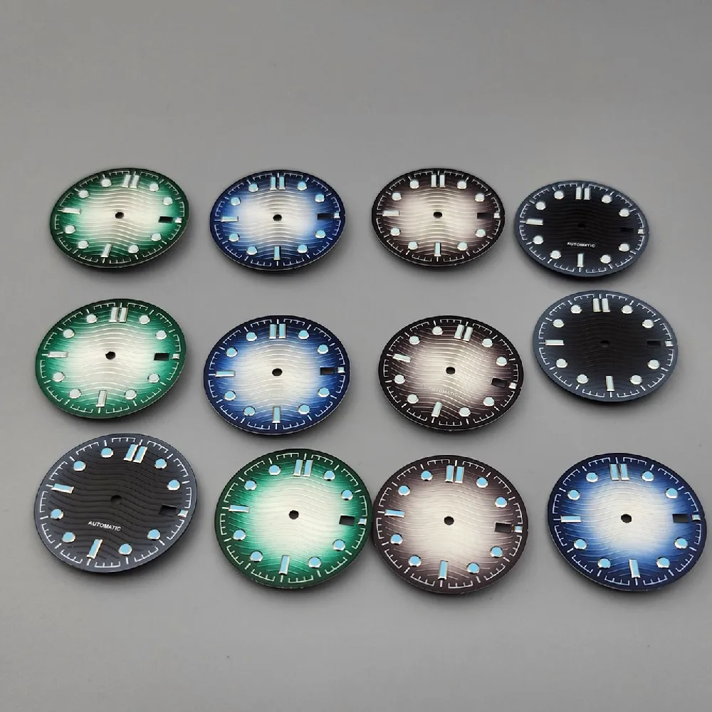 31 мм цветные шпильки, люминесцентный изменяемый циферблат с градиентом, адаптированный для движения Nh35