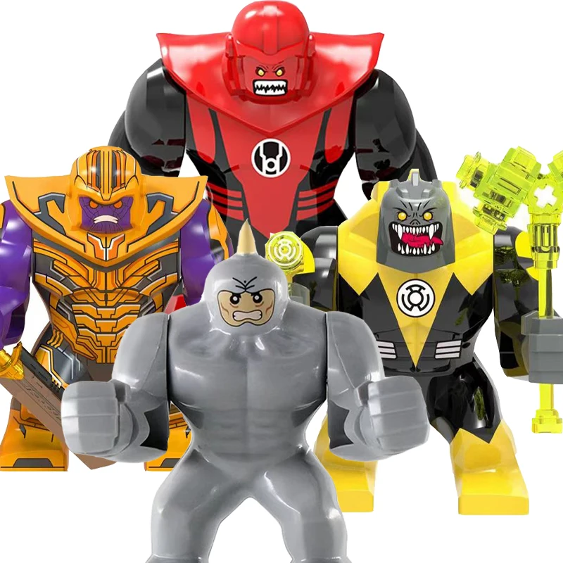 Marvel Hero Stone Man, Cocodrilo asesino, Linterna Roja Pantera Negra Deadpool, Juguete de empalme de regalo de cumpleaños para niños