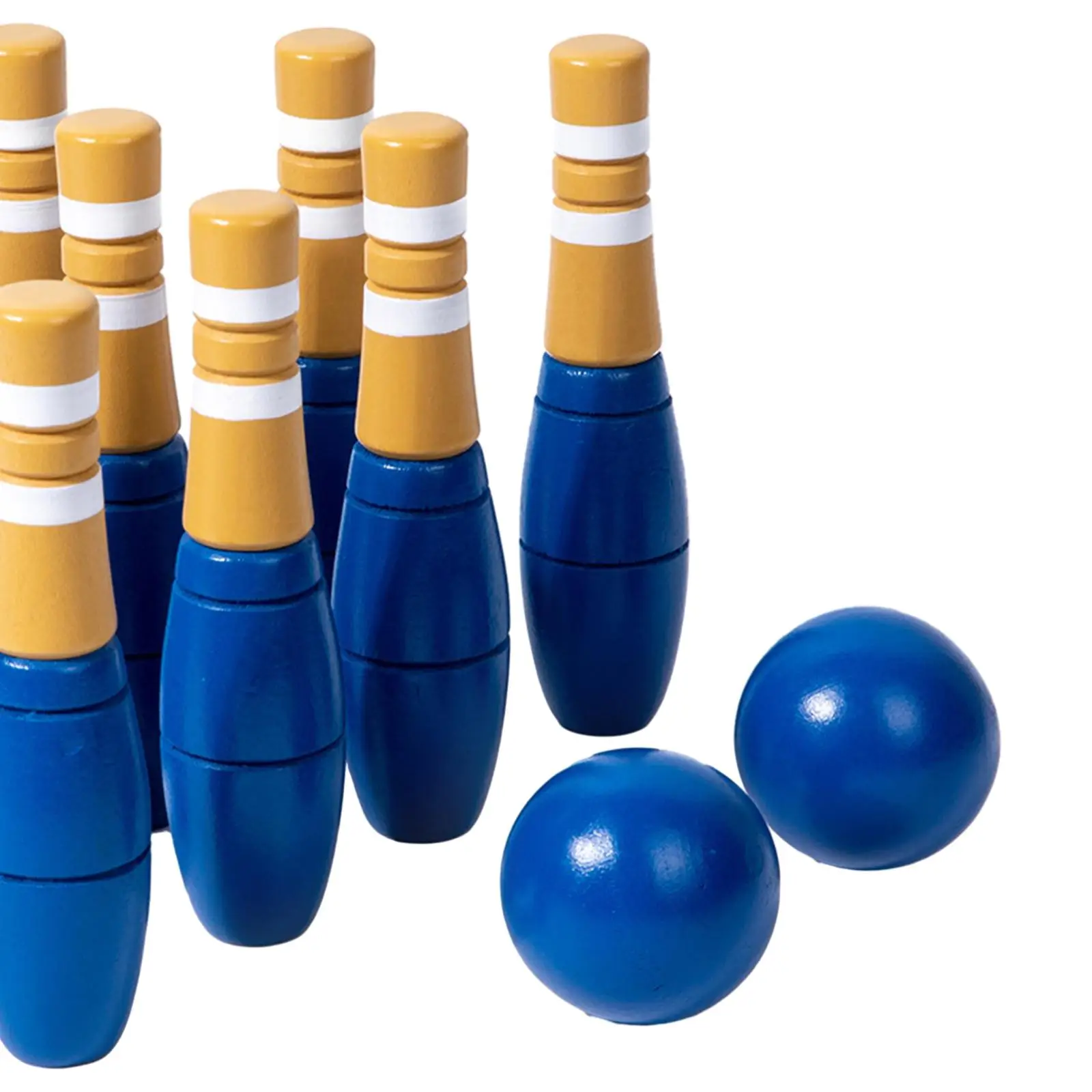 Set da Bowling in legno birilli giocattoli in legno 10 bottiglie apprendimento precoce sport all'aria aperta