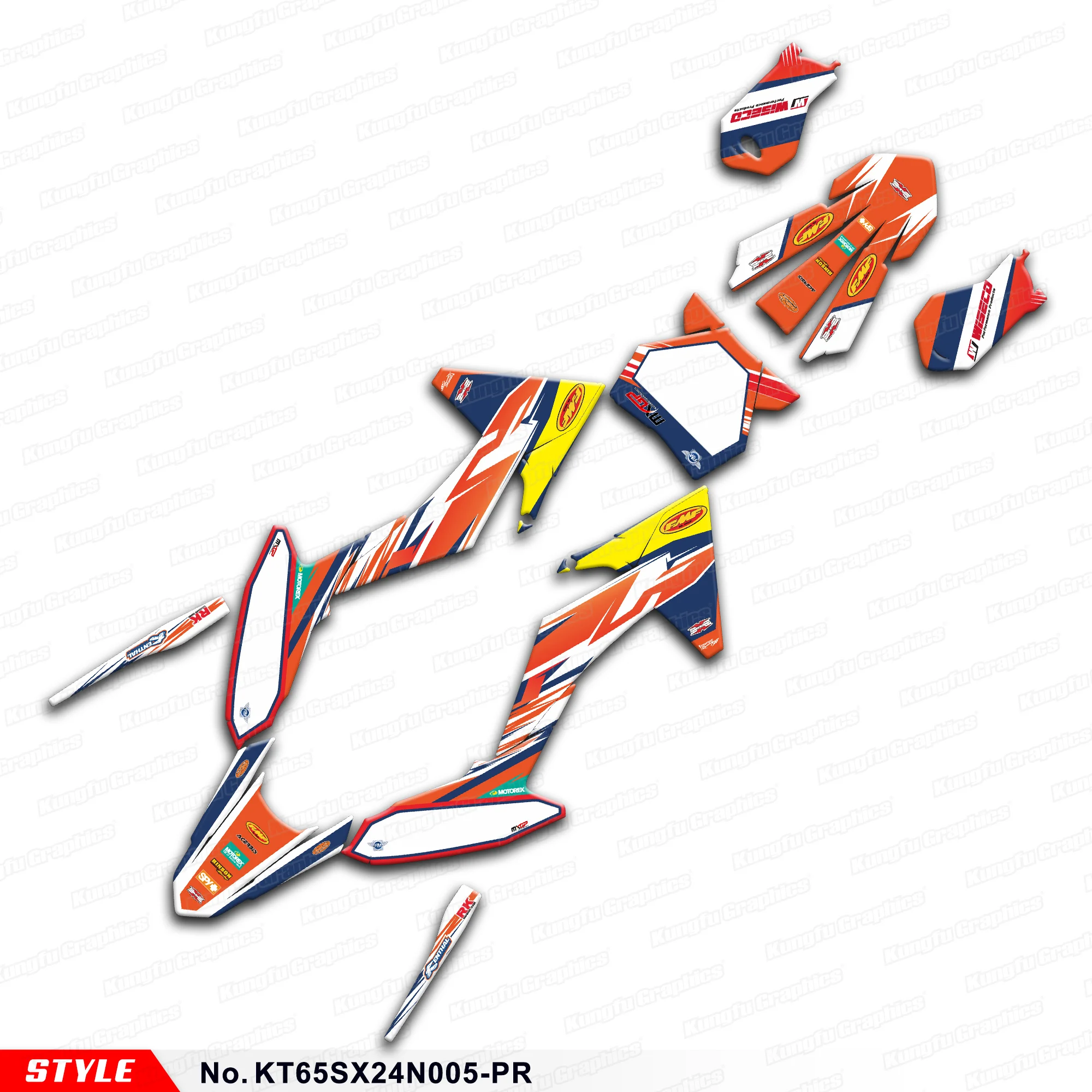 

Racing Graphics Sticker Sheet for KTM SX65, 65SX , SX 65, 65 SX 2024, KT65SX24N005-PR