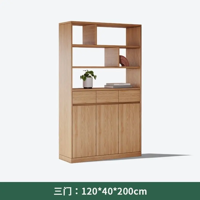 

LMM solid wood oak shoe cabinet entrance shoe cabinet integrated against the wall into the home simple household shoe rack
