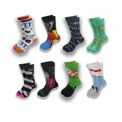 Men's cartoon head socks colorful patterns suitable for young people to wear advanced technology socks.