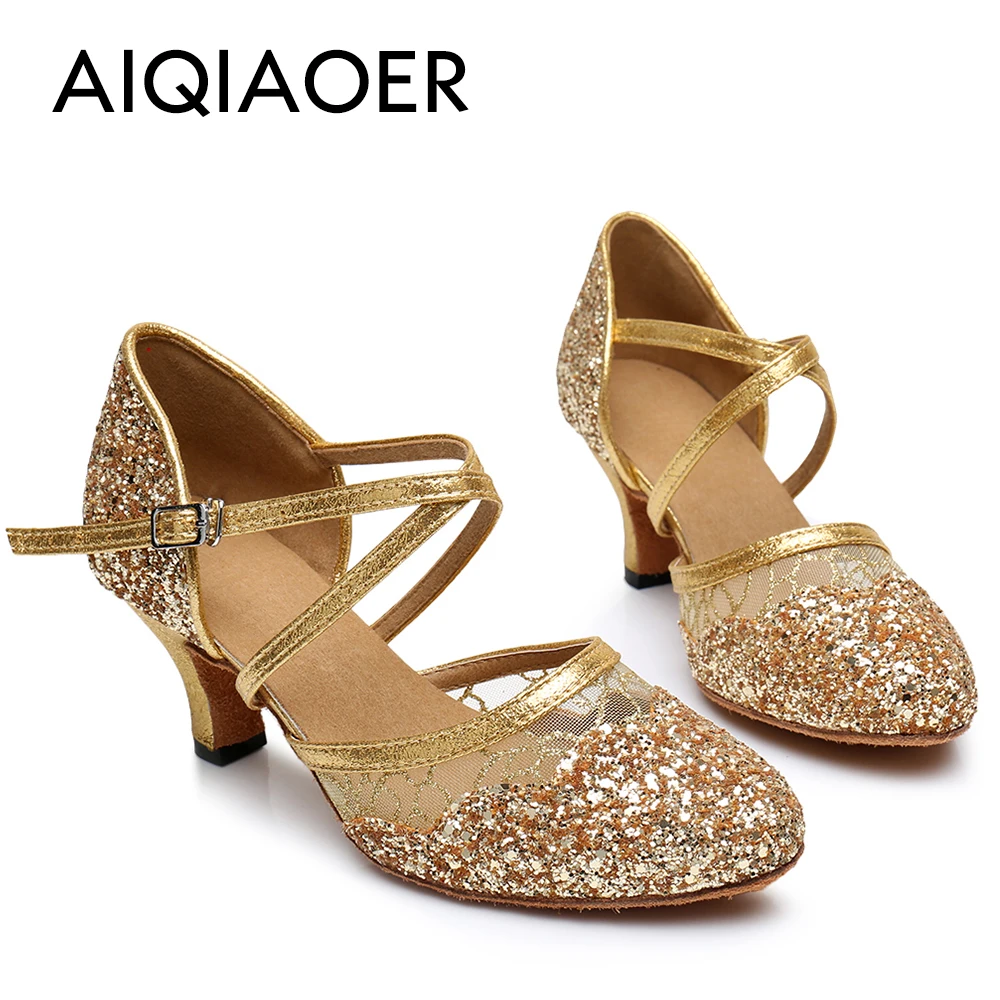 Modern Dance Shoes Baotou women\'s dance shoes with soft gold and silver soles for indoor and outdoor partiessandals women 2023