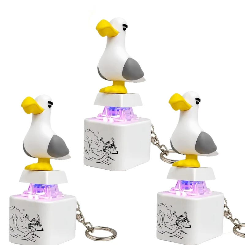 FTCY Neuer Mine Seagull Keycap Schlüsselanhänger, leuchtend, klangvoll, Stressabbau, kreatives Fidget-Spielzeug, kreativer Schlüsselanhänger, Großhandel unterstützt