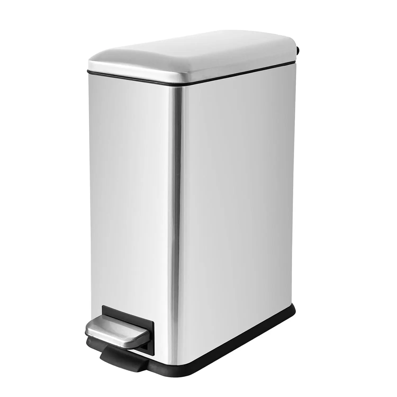 

16.7L/ 4.4 Gallon Rectangular Slim Kitchen Trash Can with Removable Inner Bucket, Soft Close lid, Stainless Steel, Customized