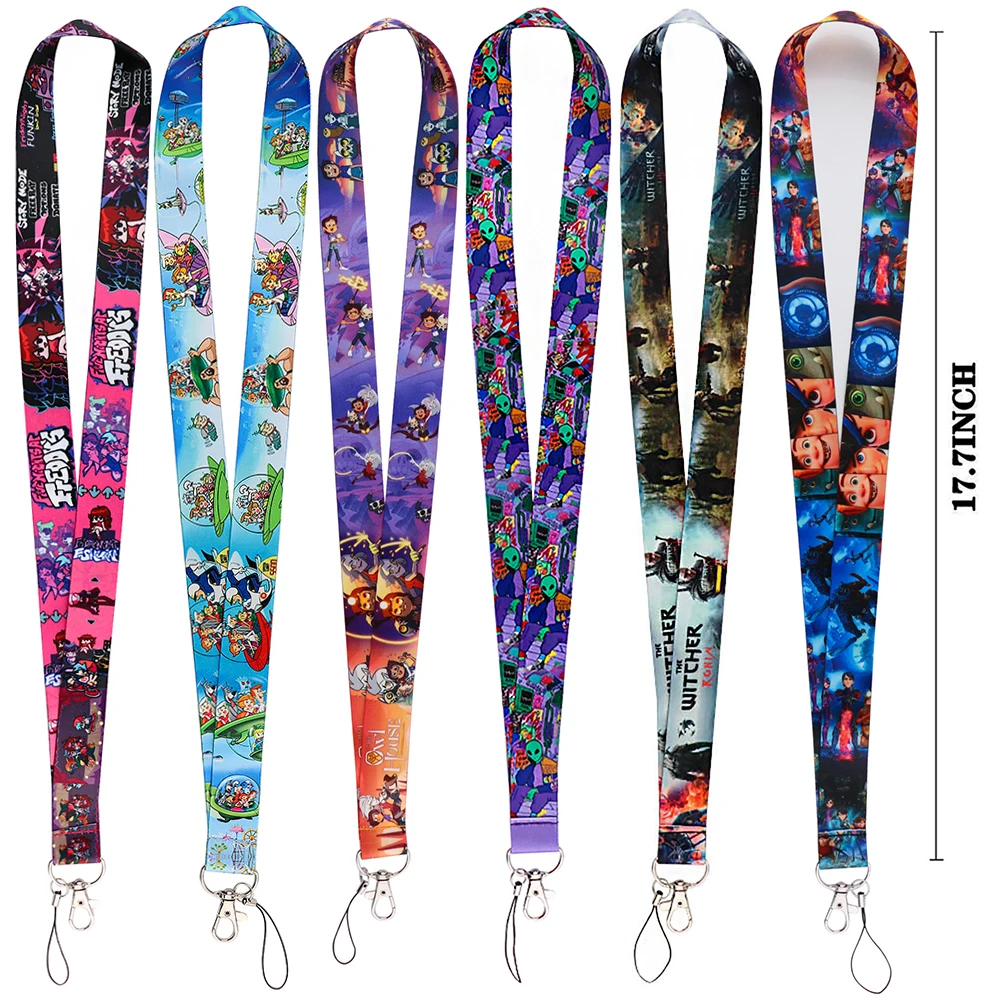 YQ993 60s Cartoons Anime Lanyard ID Card Cover The Owl House Wizard Neck Strap Game Keychain Lariat Phone Strap Badge Holder