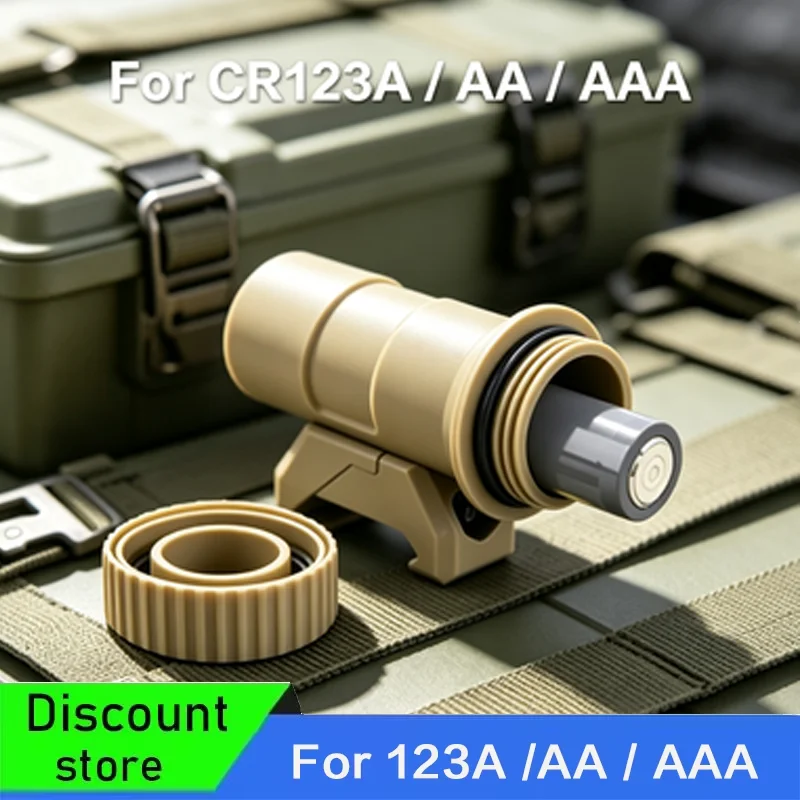 Tactical CR123A battery storage box, AA/AAA battery storage box, installed on Picatinny rails and helmets