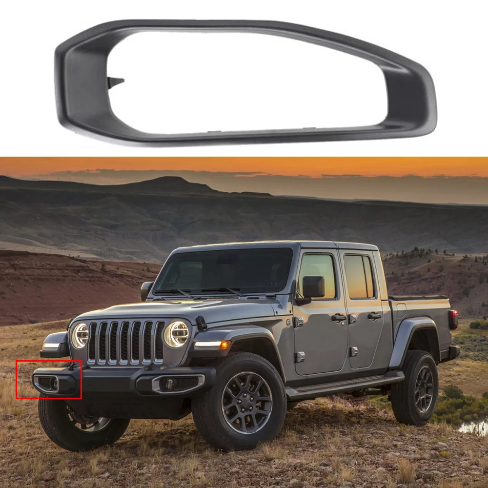 Car Front Fog Light Cover Bezel Left/Right For Jeep Wrangler JL GLADIATOR 2018 2019 2020 2021 2022 2023 6BU59TZZAA 6BU58TZZAA