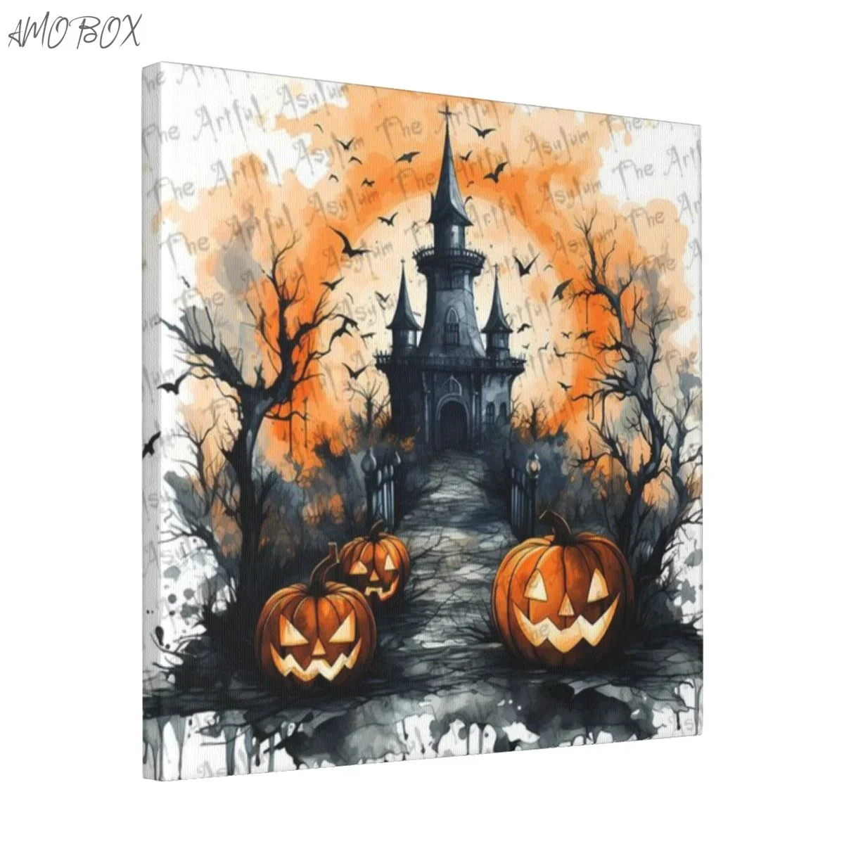 

AMOBOX-Halloween Haunted Castle Decorative Paintings, Wall Art, Room Decoration, Unframed Paintings, 16x16in, 624815695