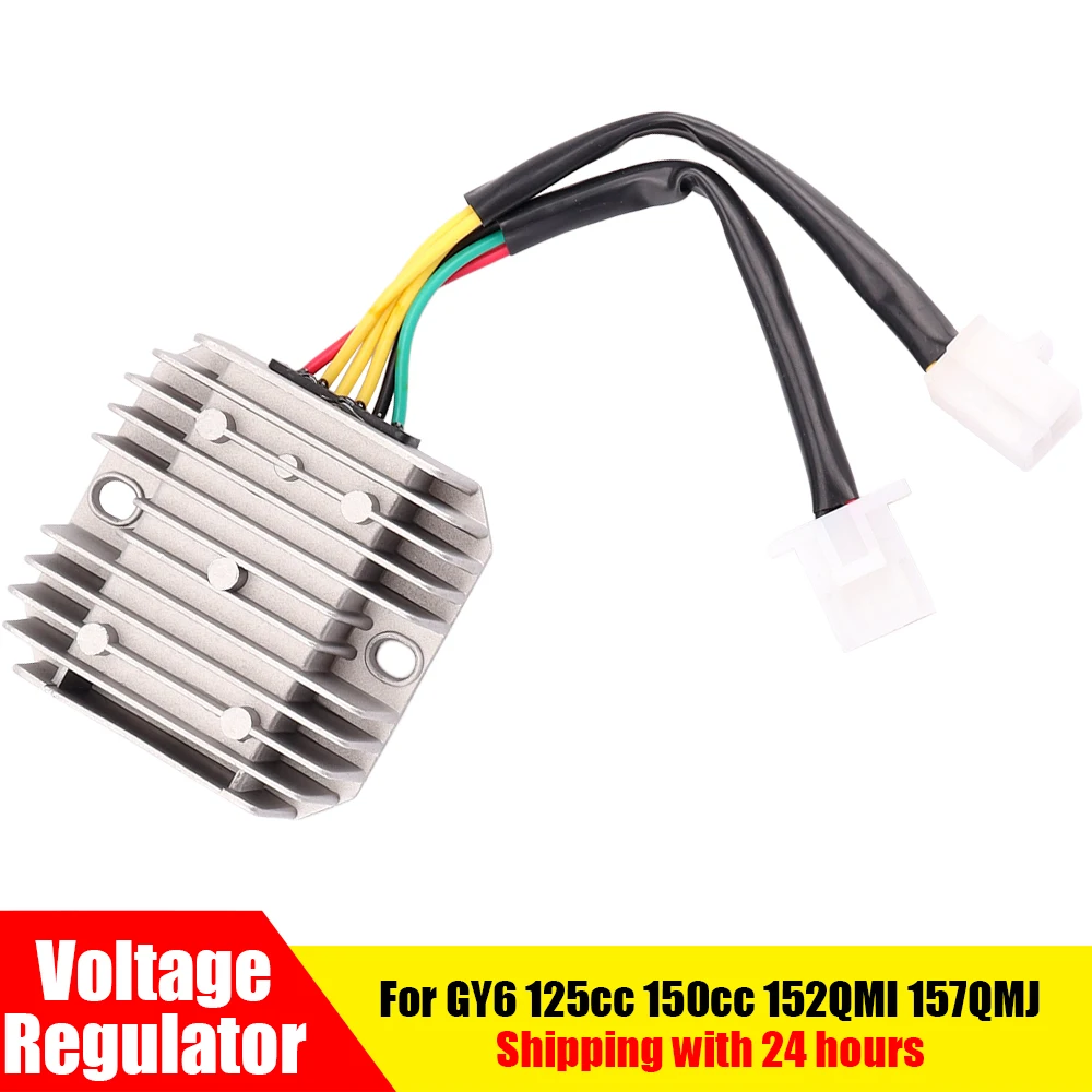 6 Wires Motorcycle Voltage Regulator Rectifier Waterproof For GY6 125cc 150cc 152QMI 157QMJ CH125 Scooter ATV Moped Quad 2 Plug