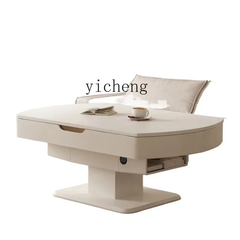 

lifting folding telescopic rock slab coffee table dining table integrated dual-purpose living room electric multi-function