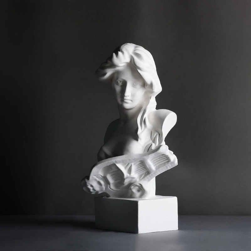 

Decorative White David Bust Sculpture, Elegant Desk Statue for Home Office Decor, Classic European Model for Art and Teaching