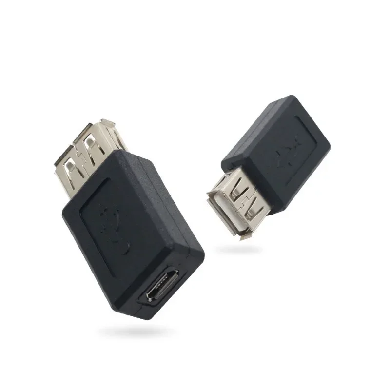 Novo preto usb 2.0 tipo a fêmea para micro usb b fêmea adaptador conversor de tomada usb 2.0 para micro conector usb