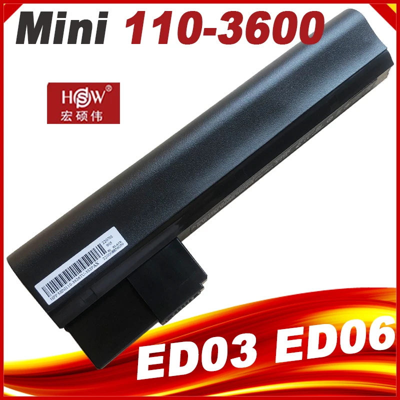 Laptop battery for HP Mini 110-3500 Mini 110-3600 Mini 110-3700 laptops ED03 ED06 ED06066 HSTNN-LB1Y 630193-001 HSTNN-UB1Y 61456