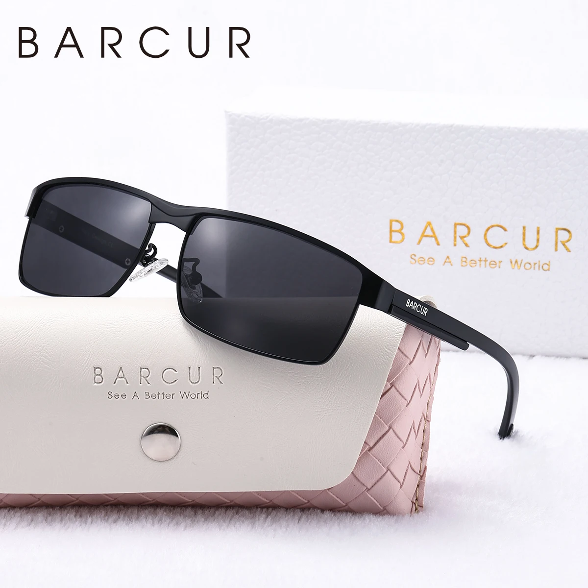 

Мужские металлические оправы BARCUR, удобная коробка, защитные очки с линзами TAC, солнцезащитные очки для путешествий, уличной красоты, изысканные мужские солнцезащитные очки