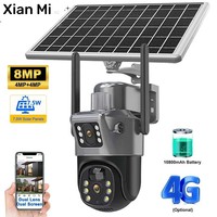 For XiaoMi 4K 8MP WiFi Solar Battery Camera 4G Sim Card Dual Lens Dual Screen Outdoor Security Protection PTZ Video Surveillance