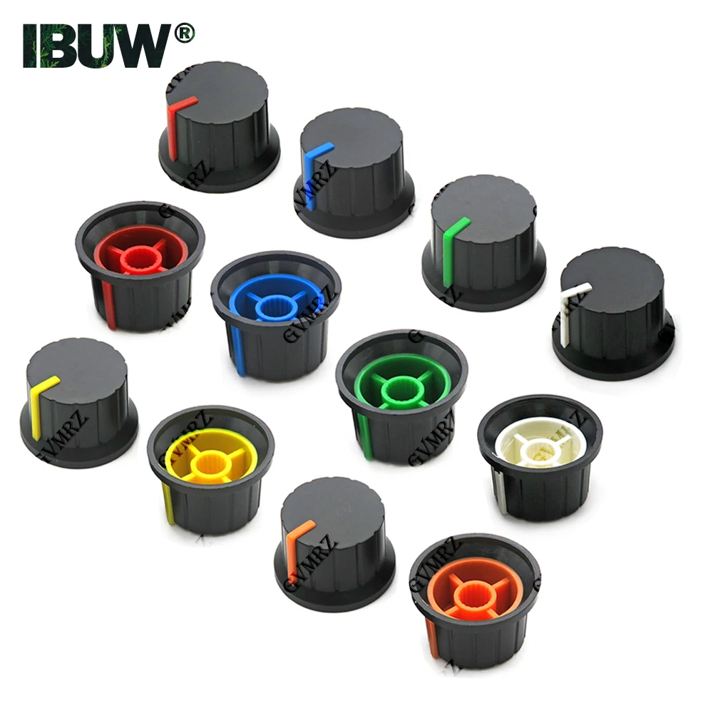 10PCS 24*15mm Potentiometer Knob Cap Flower-axis Volume Control Knobs Red Yellow White