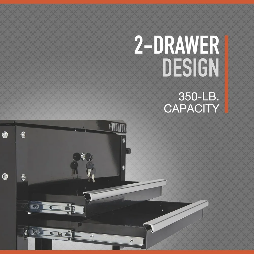 28in. عربة أدوات ذات درجين - 30-1/2 بوصة طول × 14-1/2 بوصة عرض × 33 بوصة ارتفاع، 350 رطل. القدرة #3