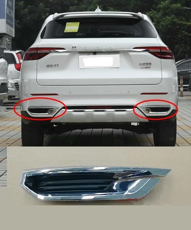 

Exhaust pipe tail throat decorative cover for Great Wall Haval F7 F7X Rear bumper bright strip decorative frame