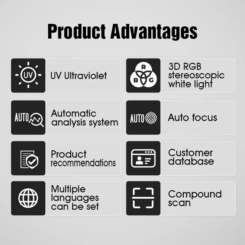 สินค้าขายดีประจำปี 2025 เครื่องวิเคราะห์ผิวหน้า 3 มิติ 12 in 1 ระบบวินิจฉัย ราคาโรงงาน