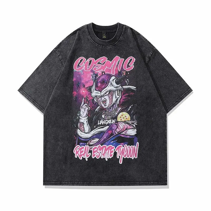 

Футболка оверсайз Y2K в стиле аниме Dragon Ball, винтажная, с эффектом потертости, унисекс, хлопковая, с коротким рукавом, повседневный топ, мужская одежда 2026 Harajuku