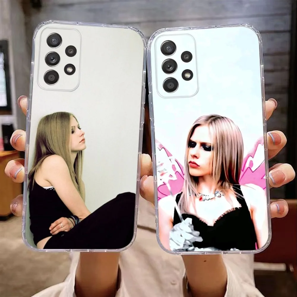 A-Avril Singer L-Lavigne Phone Case For Samsung Galaxy A71,70,52,51,40,31,A50,30S,21S,Note20ultra Transparent Cover