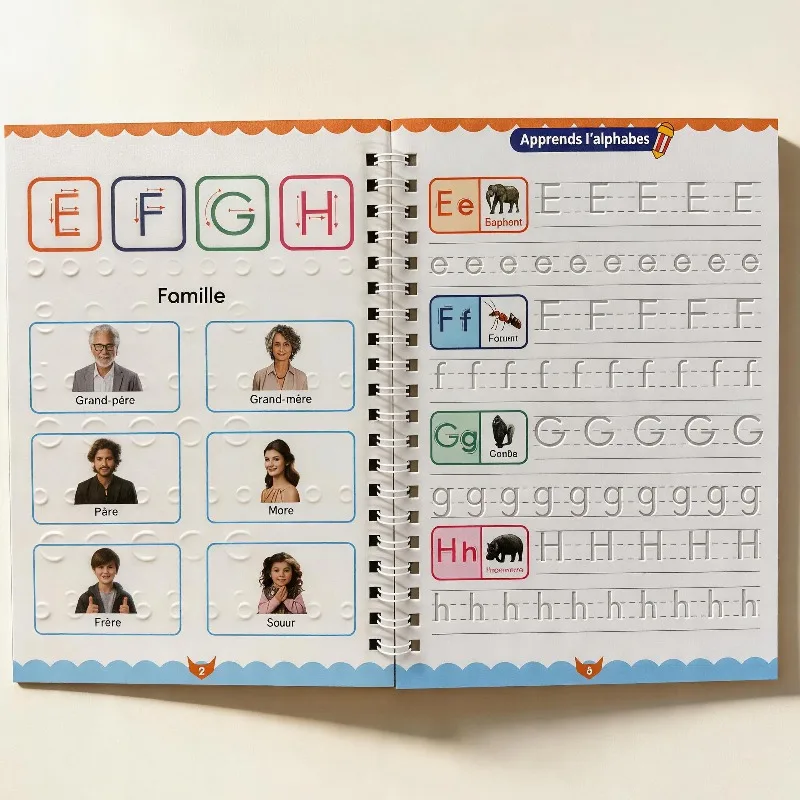 1 Französisches Alphabet-Übungsbuch, Alphabet-Schreibaktivitäten, Kopierbuch zum Üben, Französisches Alphabet-Übungsbuch für Anfänger – Detail 7