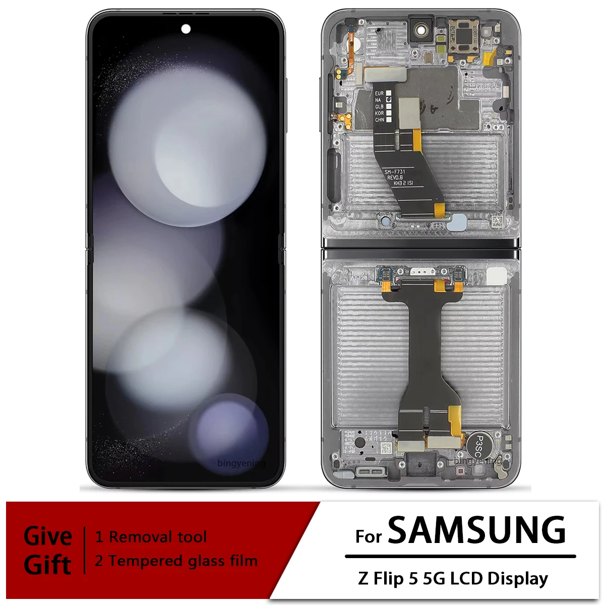 AMOLED per Samsung flip 5 display per Samsung Z Flip 5 5G F731U1 F731N Display LCD Touch Screen Digitizer Assembly