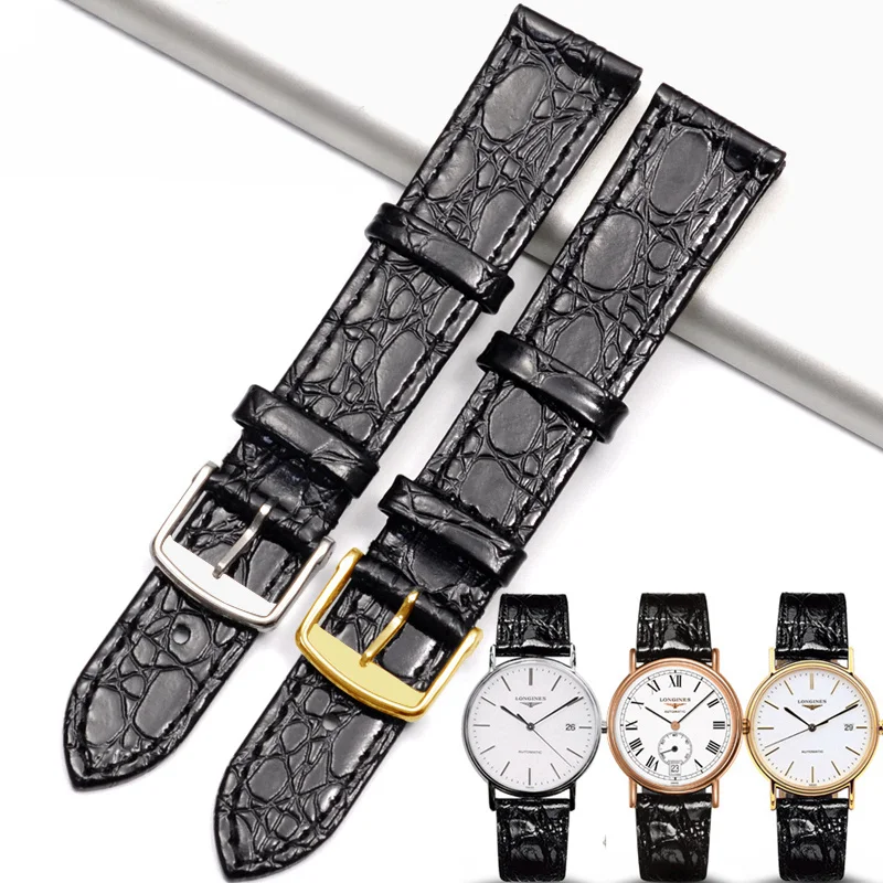 Leather strap compatible with Longines Magnificent  18mm male 13mm female L4L2  ultra-thin Genuine  leather watch band 20mm