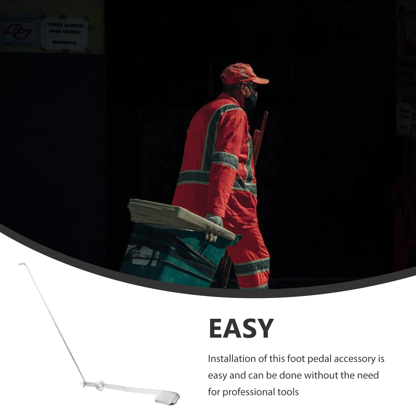 

Outdoor Trash Can Pedal Metal Foot Operated Lid Opener For Large Garbage Bin Rust Resistant Replacement Part