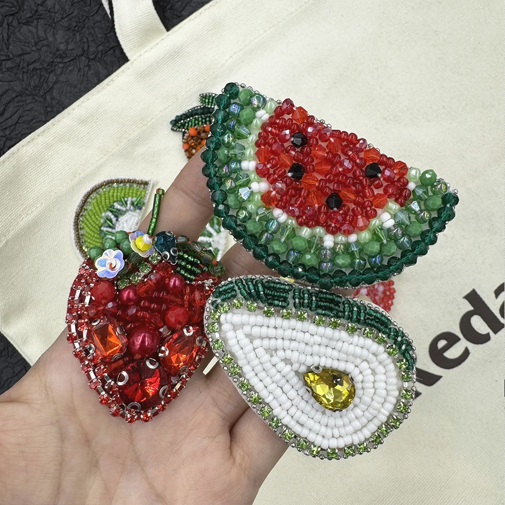 2 Pieces Hand sewn fruit Badges for Clothes Embroidery Patches Applique Sewing Accessories children T-Shirt Dress DIY Decorativ