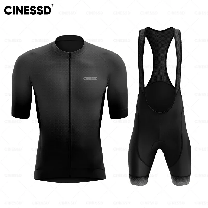 CINESSD Cycling uniform Sets Men's Short Sleeve Mallot Ciclismo Hombre Verano Breathable Sports Team Jersey Bicycle Clothes Man