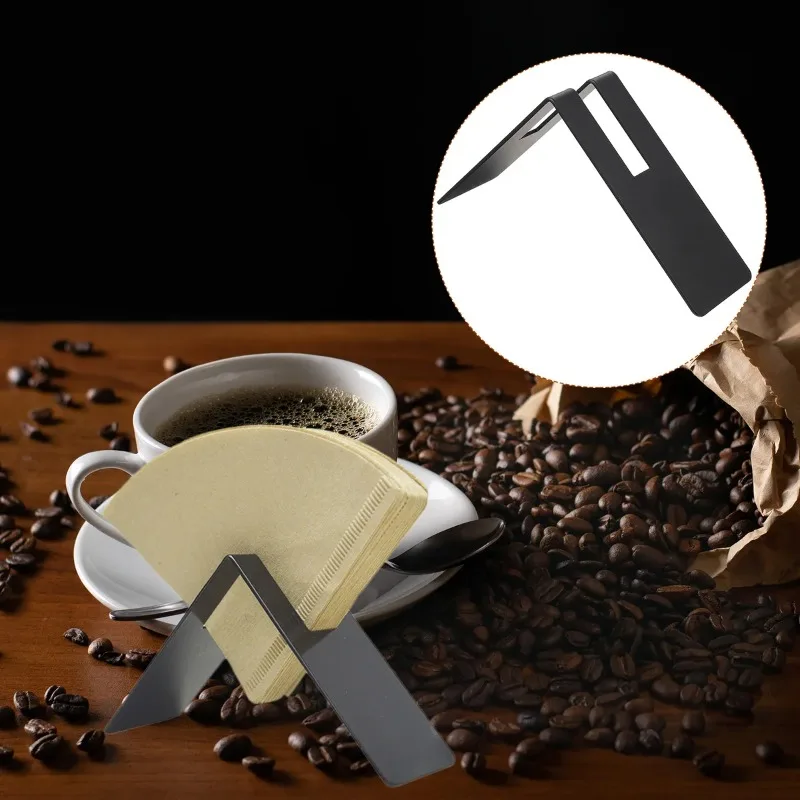 Stainless SteelCoffee Filter Paper Holder Storage Display Rack for Hand Drip Pour Over Brewing Bar Kitchen Accessories Organizer