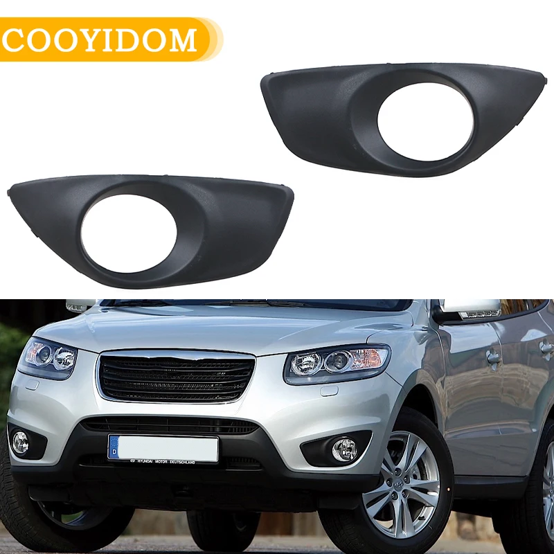 

Автомобильная противотуманная фара, накладка на лампу для Hyundai Santa Fe 2009 2010 2011 2012 2013, черная пластиковая защитная крышка 865232 B700 865242 B700