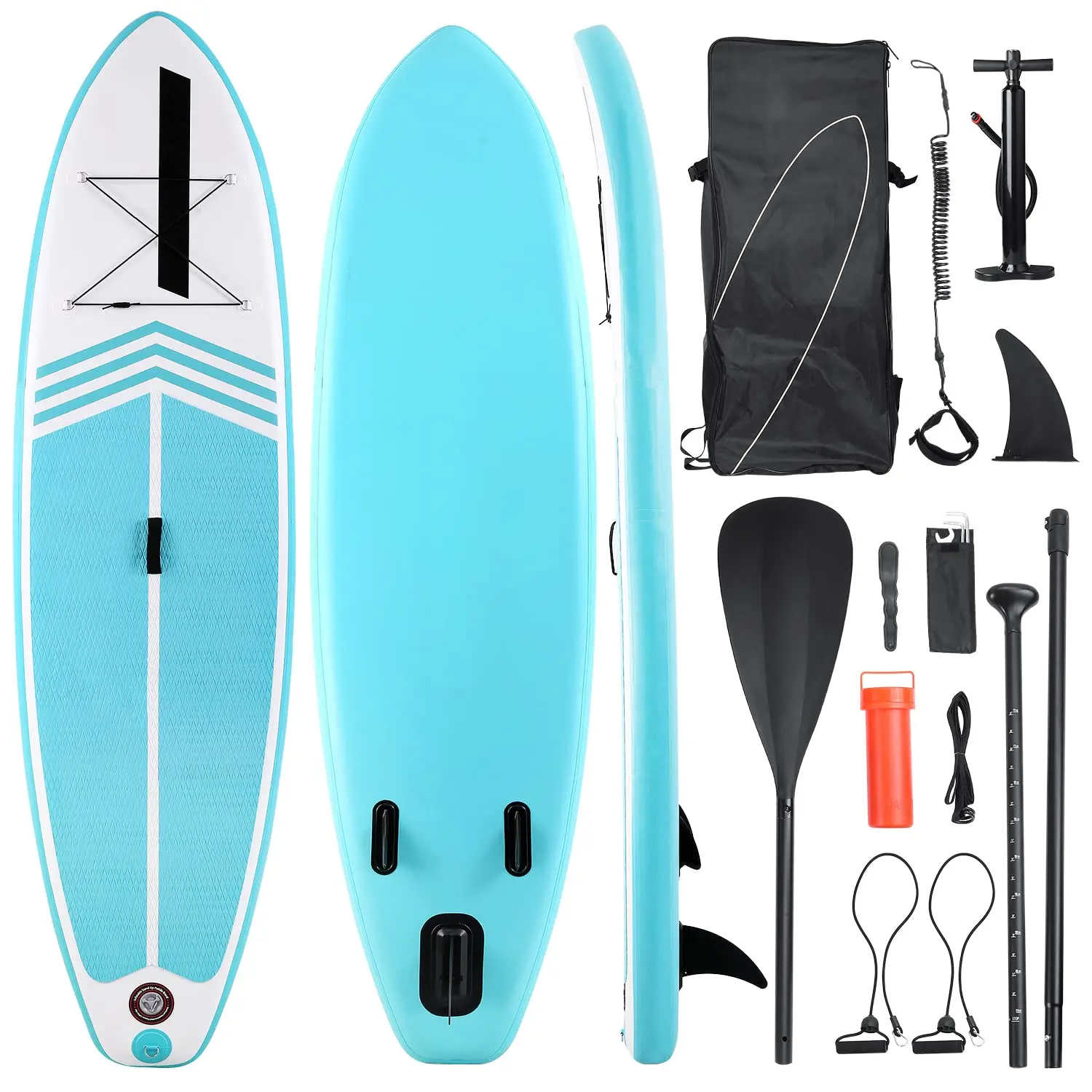 Inflatable Stand up Paddle Board SUP Inflatable Paddle Board with Paddleboard Accessories Triple Action Pump Fishing Green