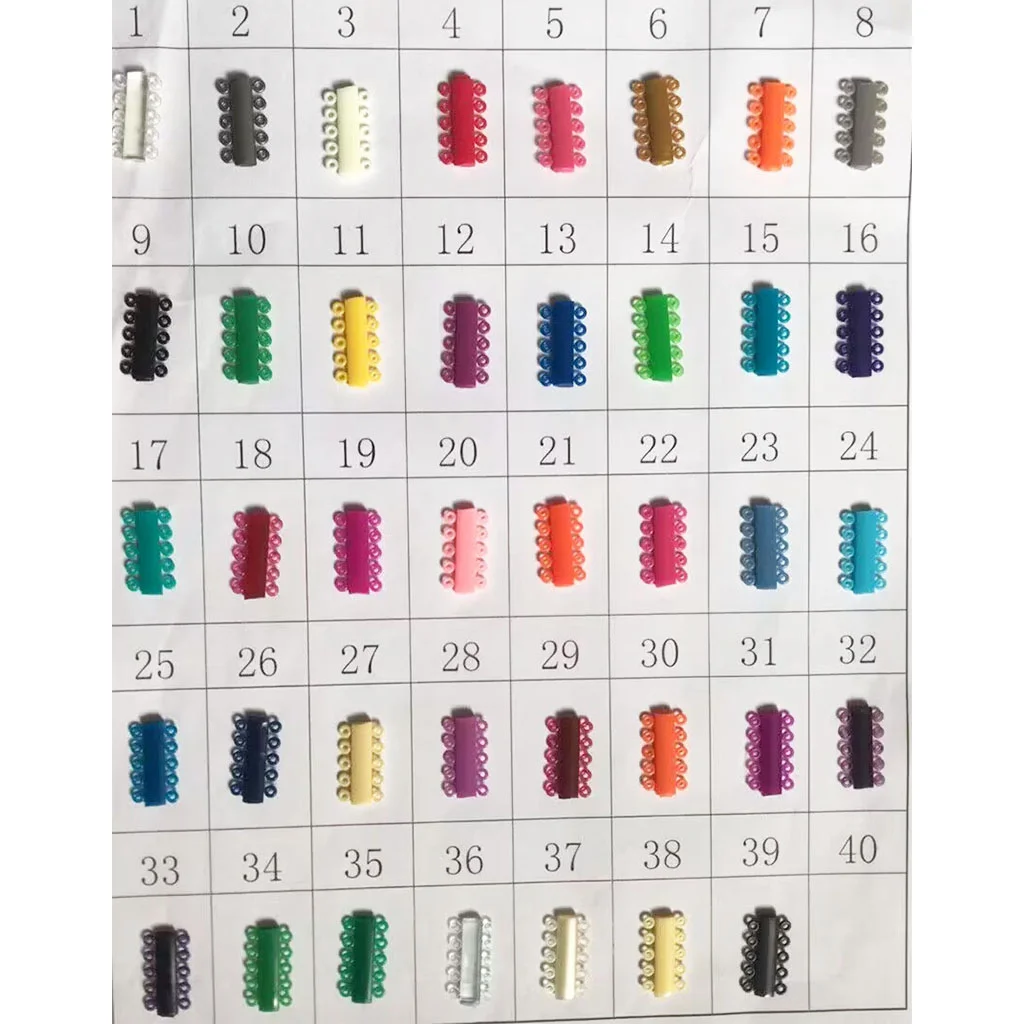 5 Packungen = 5200 Stück/200 Stäbchen Zahnkieferorthopädische elastische Ligaturbinder Gummibänder für Zahnspangen Zahnarztpflege Mundmaterial Grau – Detail 5