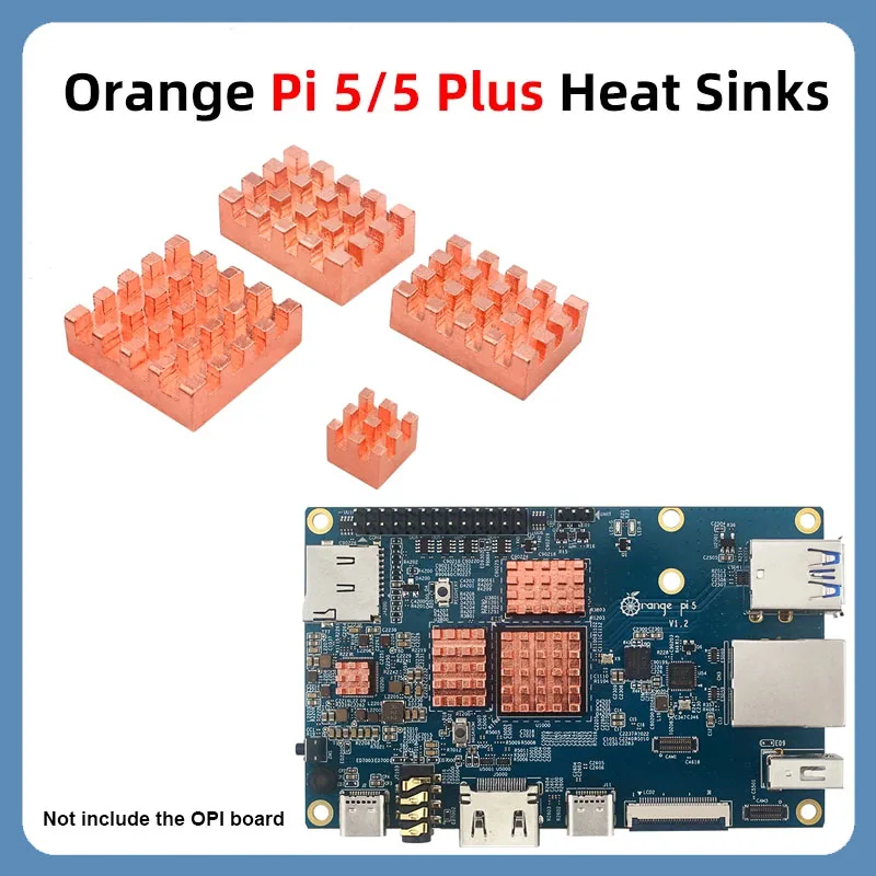 

Радиаторы для ЦП Orange Pi 5 / 5 Plus, медные алюминиевые радиаторы для процессора RAM, OPI 5 Plus, Пассивный Охлаждающий радиатор для Orange Pi Zero 2