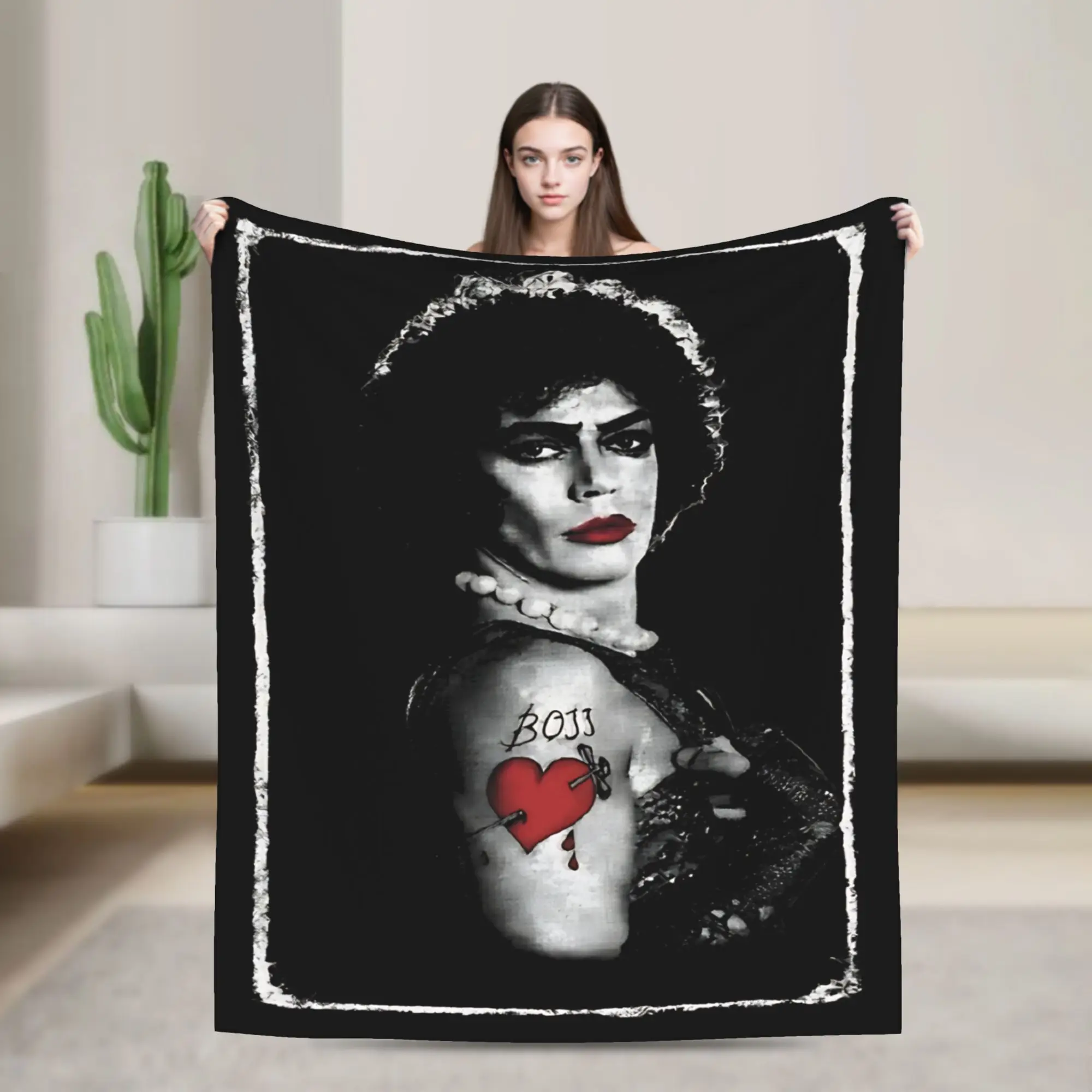 The Rocky Horror Picture Show Blanket Frank Tim Curry Flannel Funny Warm Throw Blankets for Home Restaurant Summer