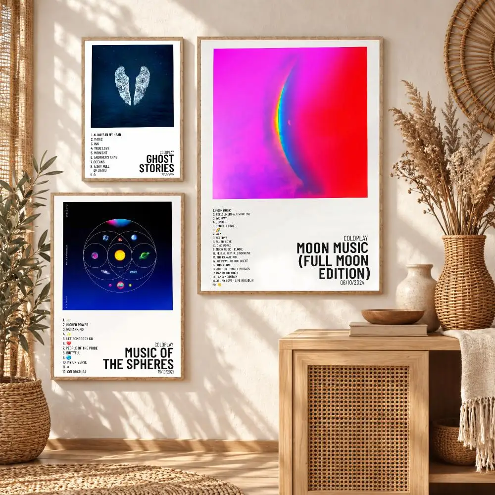 Band C-COLDPLAY Album Cover Vibrant Modern Poster Premium Modern Waterproof Wall Art Pictures for Bedroom Living Room Bar Decor