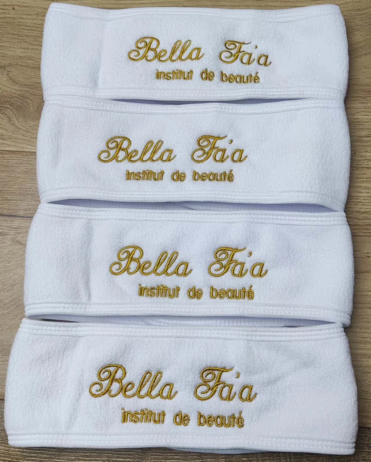 Ahsnme 10 pçs personalizar logotipo branco faixa de cabelo salão de beleza toalha banheiro monograma letras spa headbands toalhas de microfibra