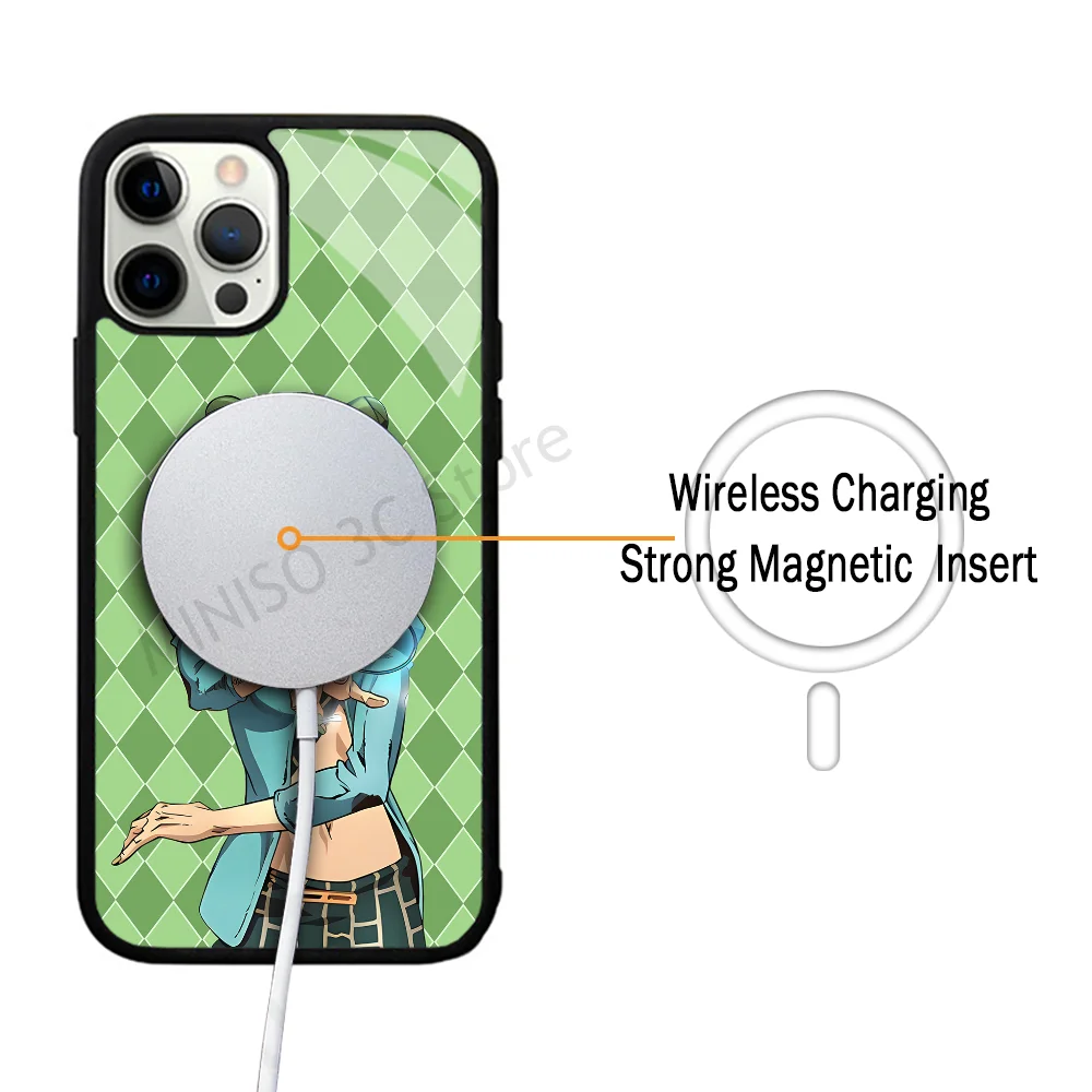 Hot JoJos Bizarres Adventures Anime Phone Case Strong Magnetic For IPhone 15 14 13 Pro Max 11 12 Mini For Magsafe