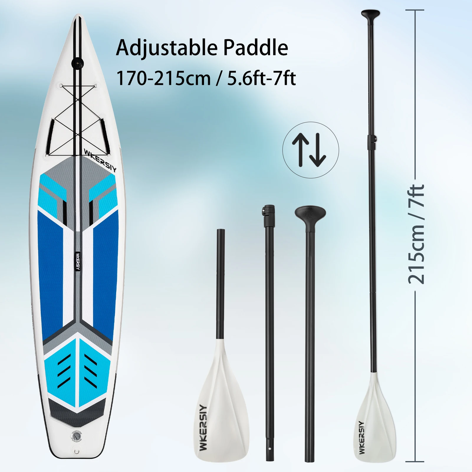 Inflatable Stand Up Paddle Board Non-Slip Sap SUP Board PVC for All Skill Level Surf Board with Air Pump Carry Bag Standing Boat